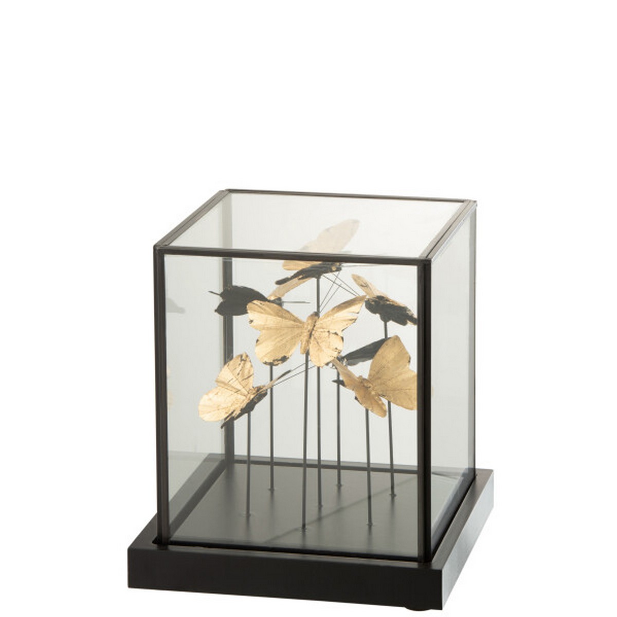BELL JAR SQ BUT GD GL/MET BL S (19,5x19,5x21,5cm)