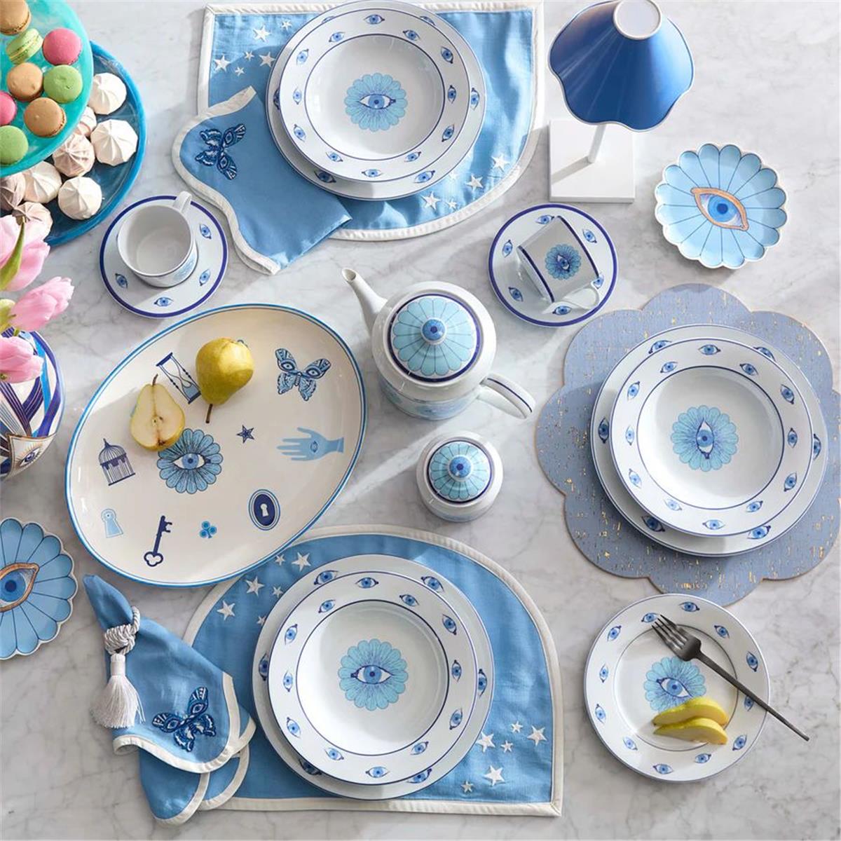 Jonathan Adler - Mustique Tiered Tray - Blue/Tu