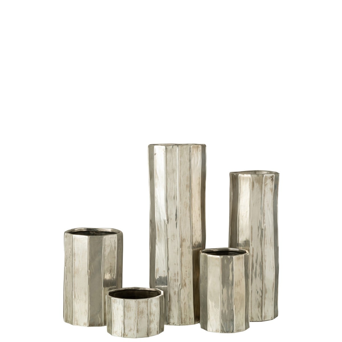 Vase Ary Clay Silver L (19,5X19,5X60cm) - 38771