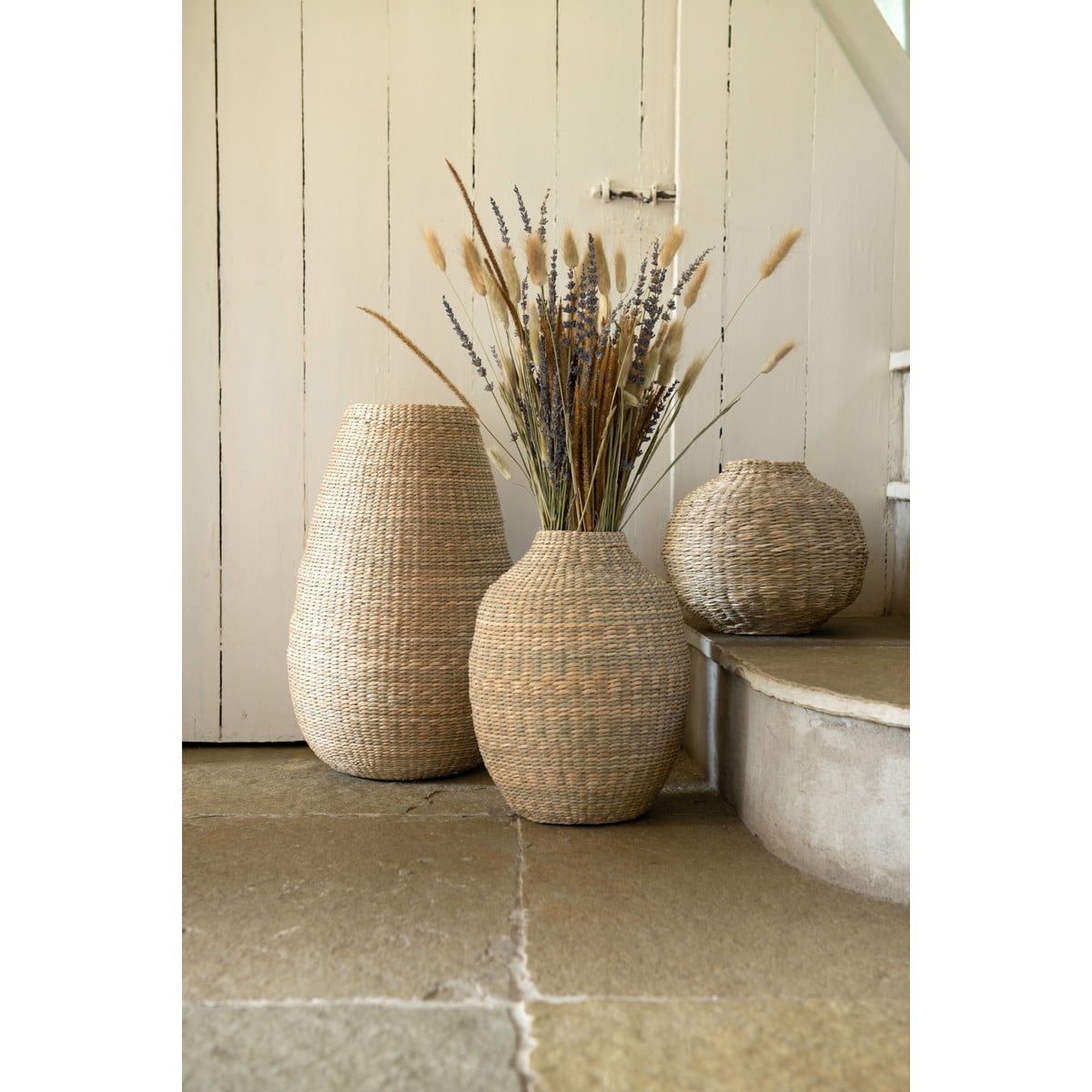 Vase L Dec Seagr/Bam Nat (25X25X46cm) - 20832