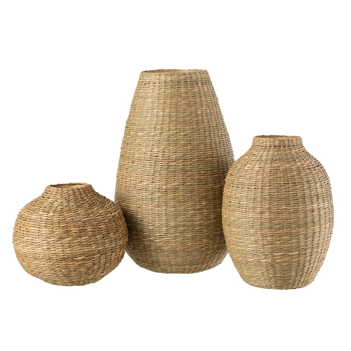 Vase L Dec Seagr/Bam Nat (25X25X46cm) - 20832