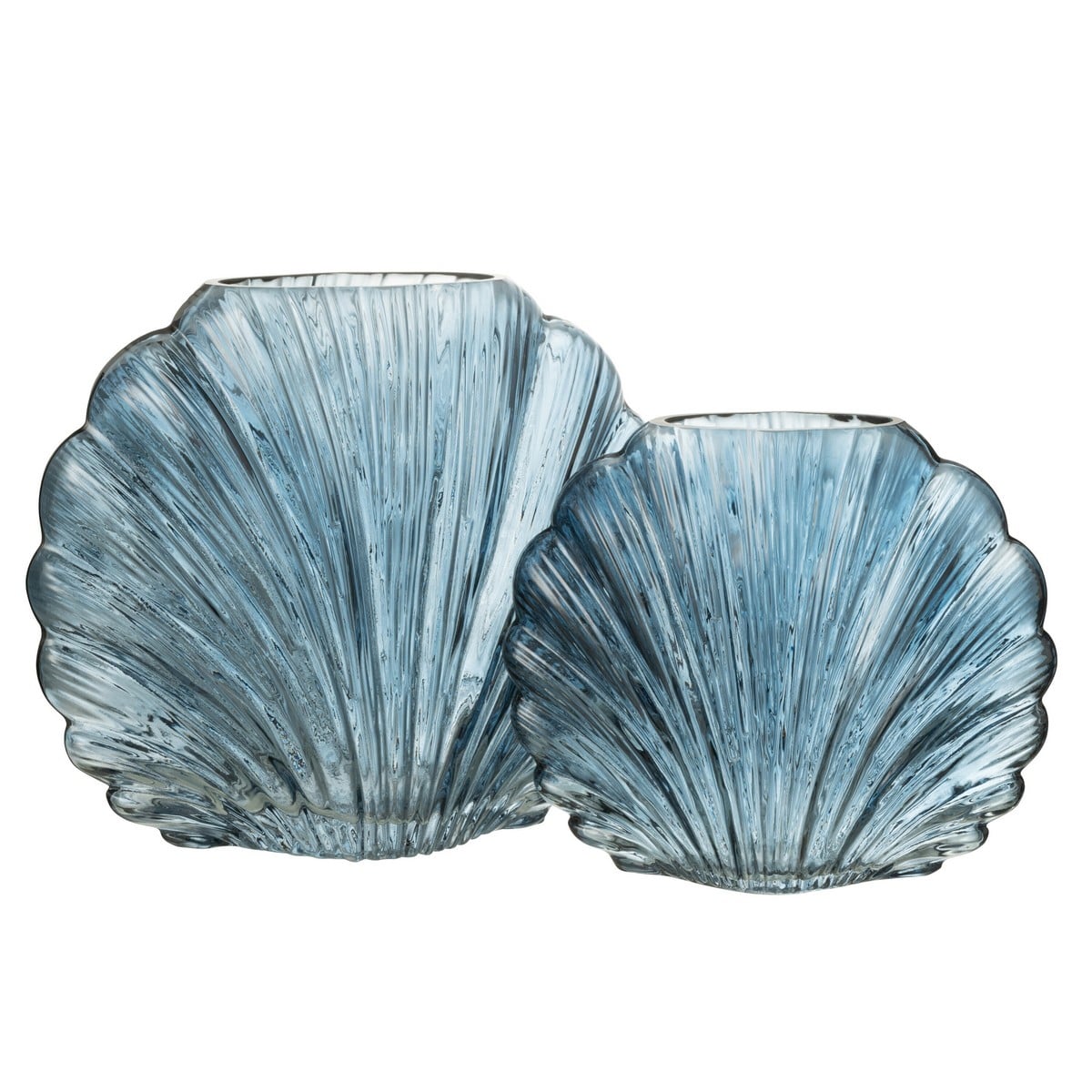 Vase Shell Glass L Blu L (25X12X21cm) - 42464