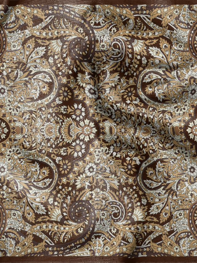 Acı Kahve Balamir Desen İpek Şal