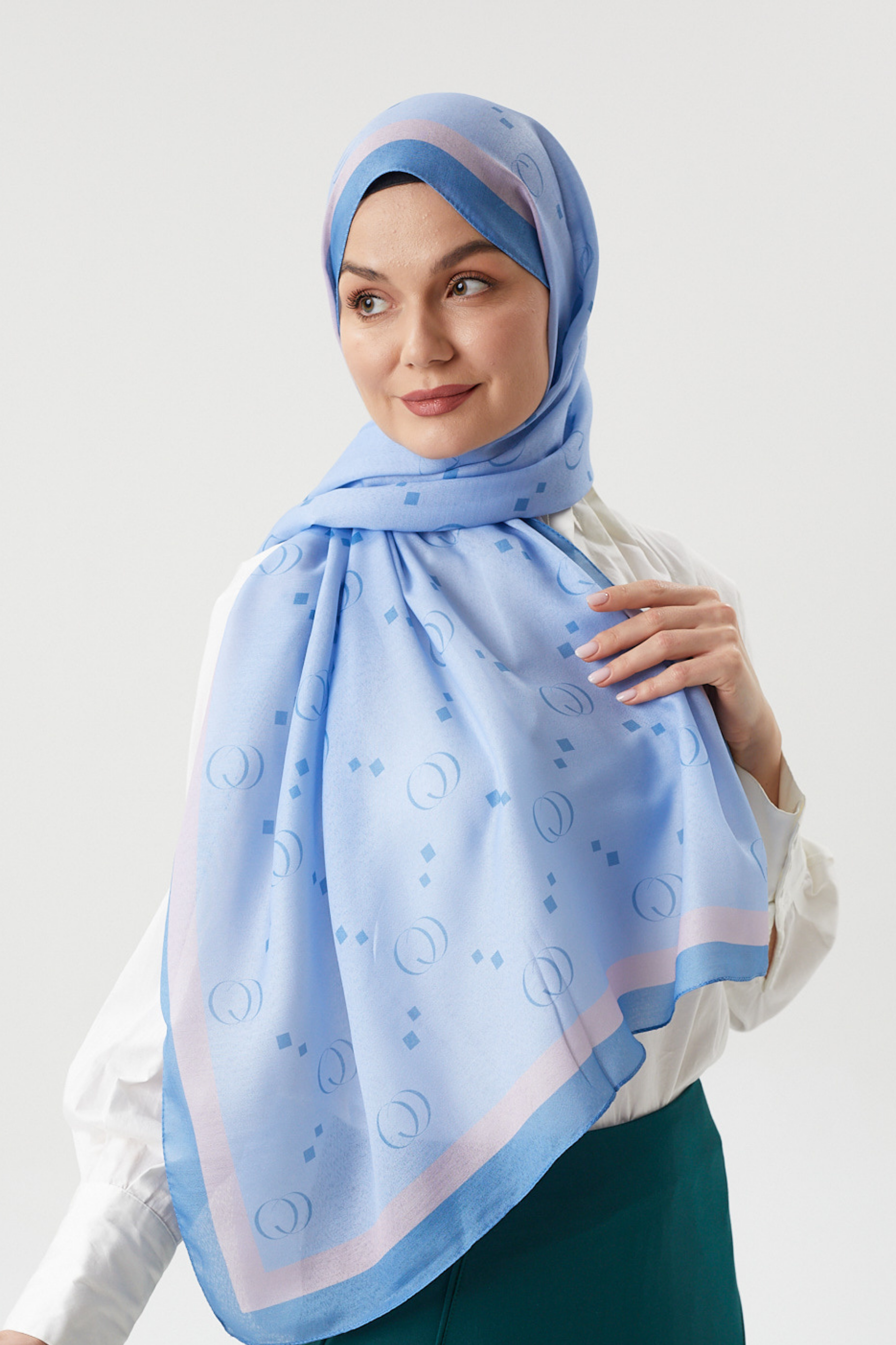 Baby Blue COCO Desen Şal