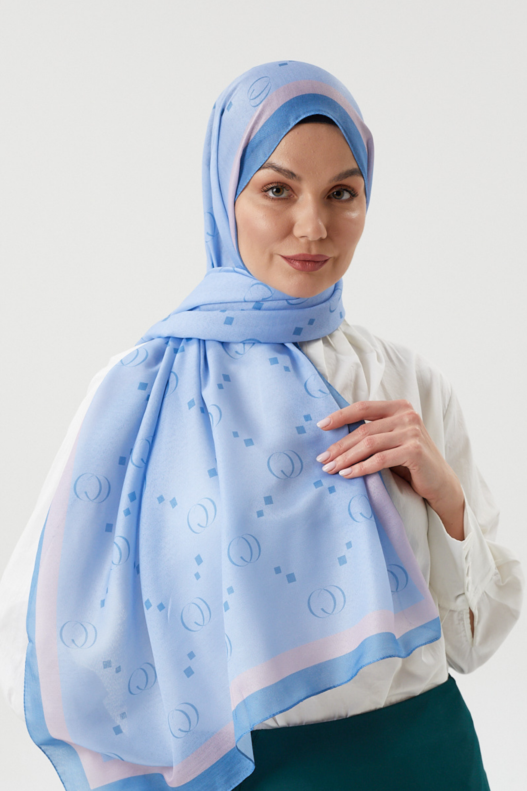 Baby Blue COCO Desen Şal
