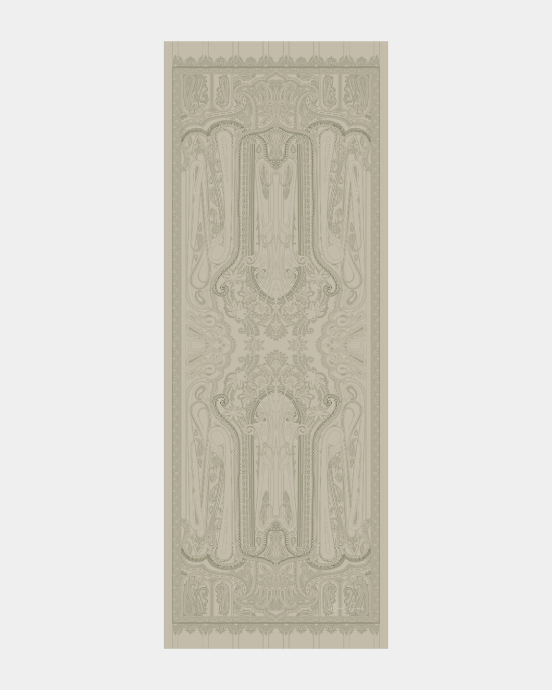 Badem Kremi & Zeytin Yeşili Hürrem Desen Işıltılı Şal