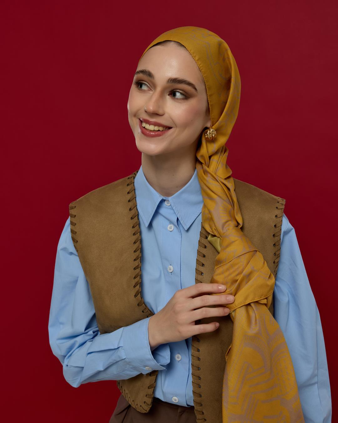 Bal Revanı & Kumral Toprak Harem Rüyası Desen Şal