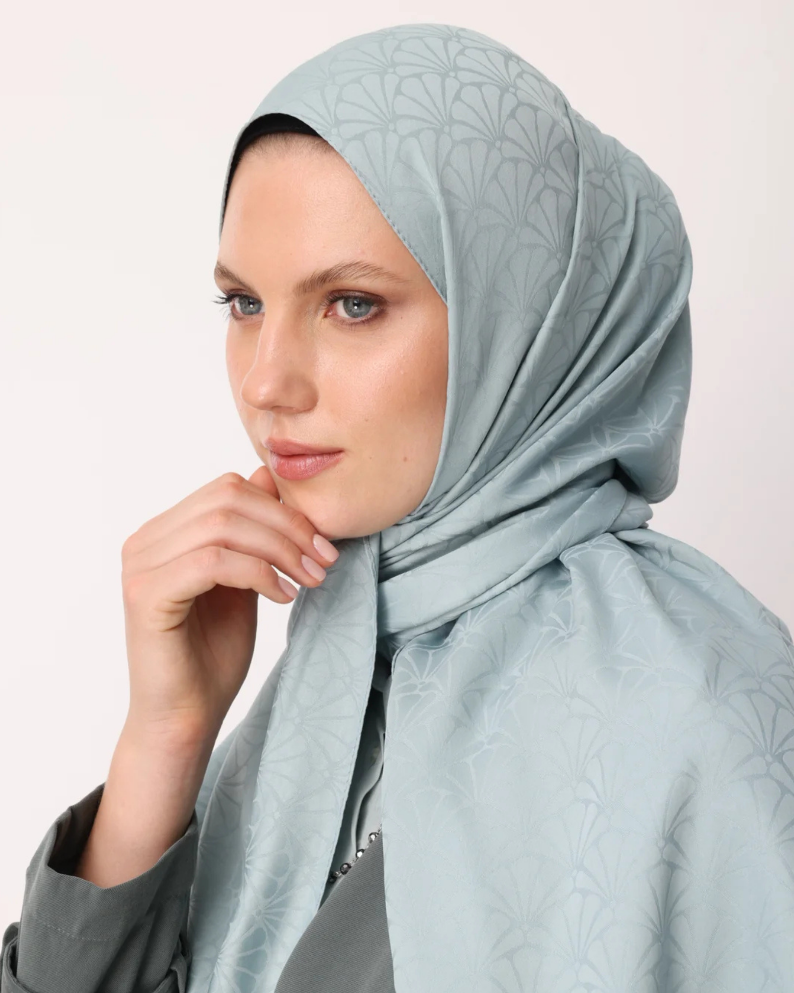 Çağla Lotus Desen İpeksi Jakar Şal