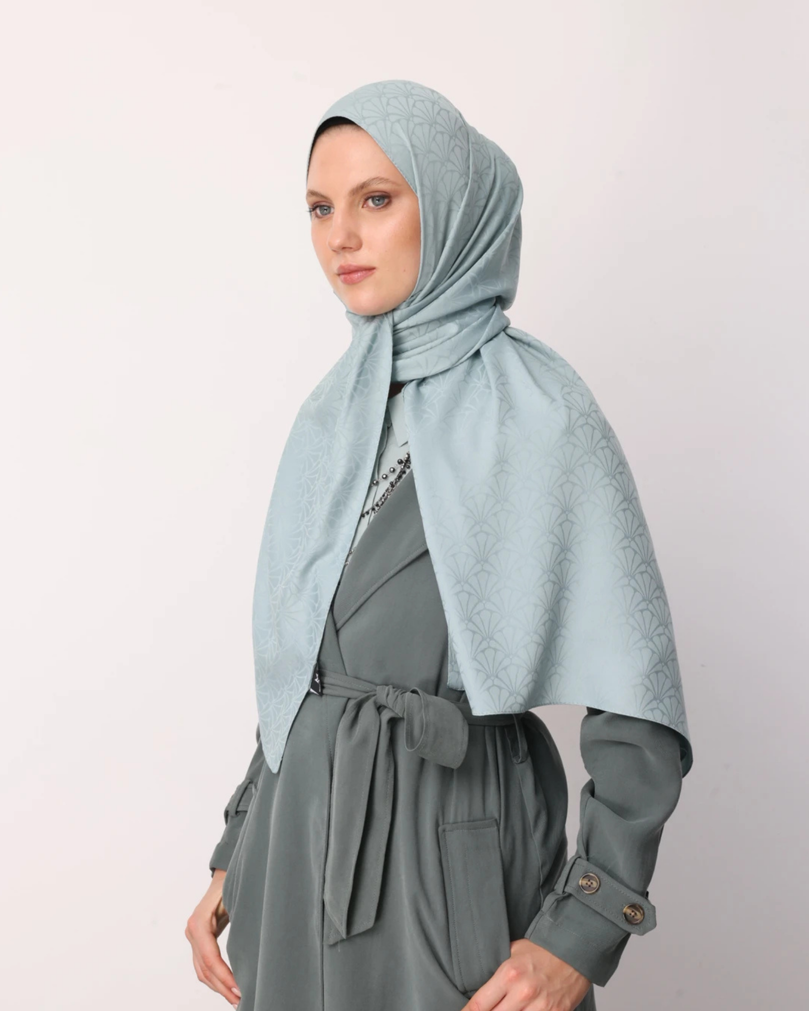 Çağla Lotus Desen İpeksi Jakar Şal