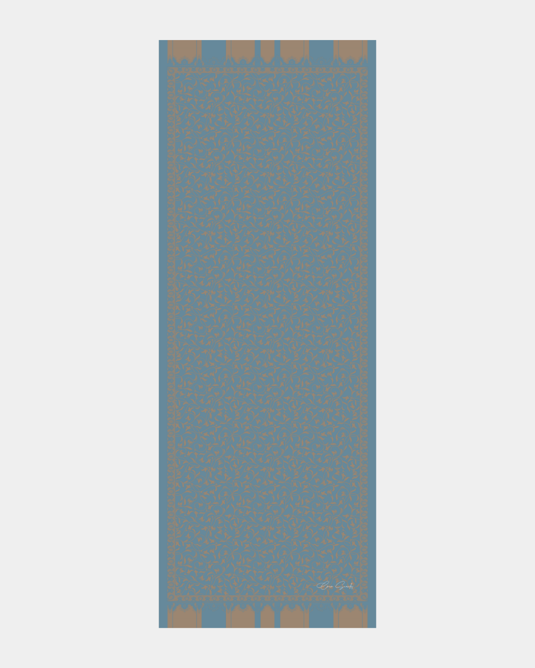 Çakıl Mavisi & Tarçın Dumanı Lale Bahçesi Desen Şal