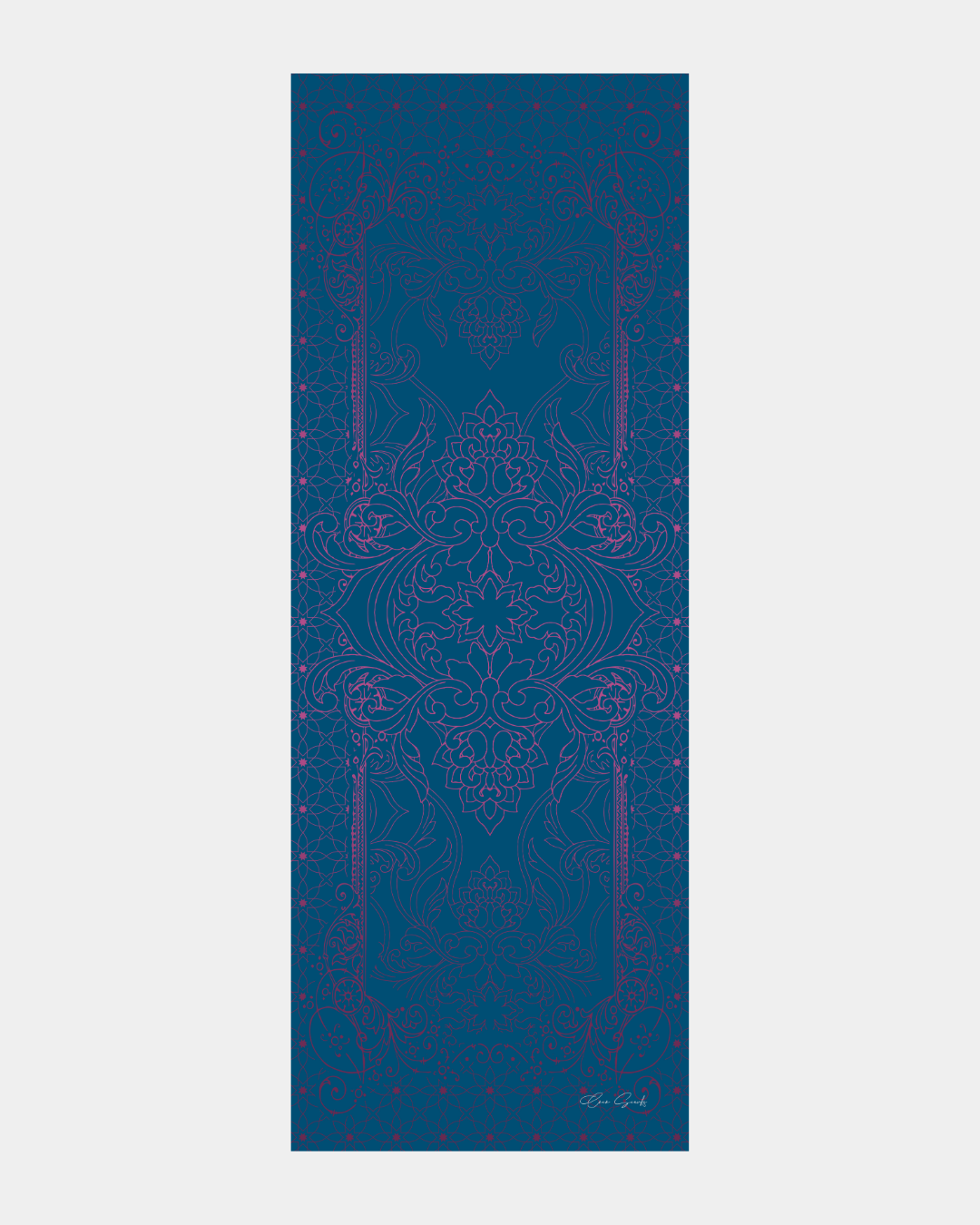 Çini Mavisi & Şakayık Pembesi Efsunlu Desen Şal