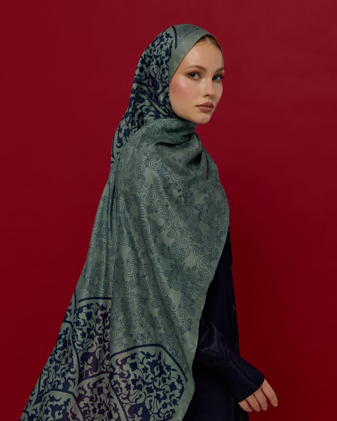 Duman & Lacivert Saraylı Desen Şal