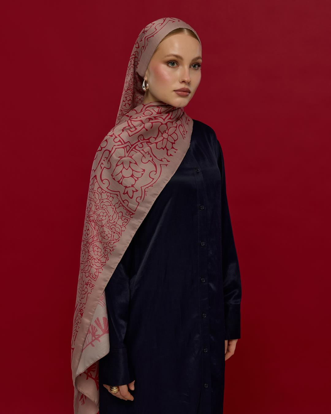 Fildişi & Gülkurusu Harem Rüyası Desen Şal