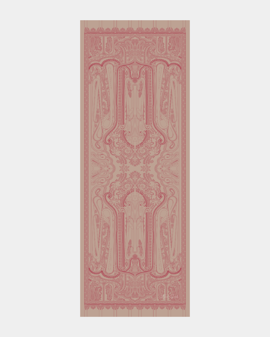 Fildişi & Gülkurusu Hürrem Desen Işıltılı Şal