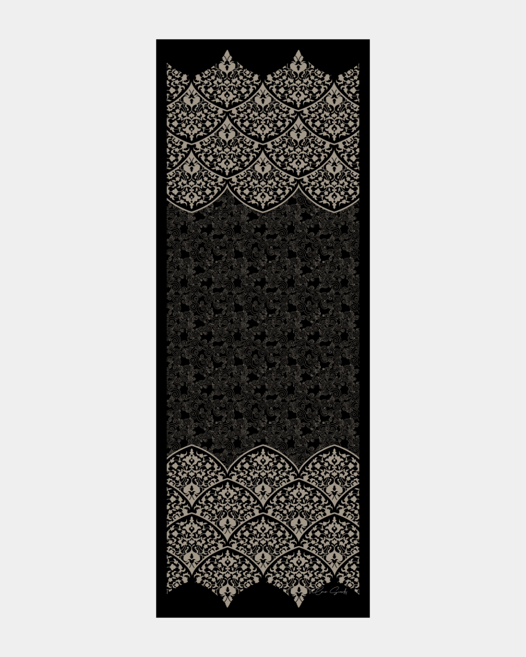 Gece & Krem Saraylı Desen Şal