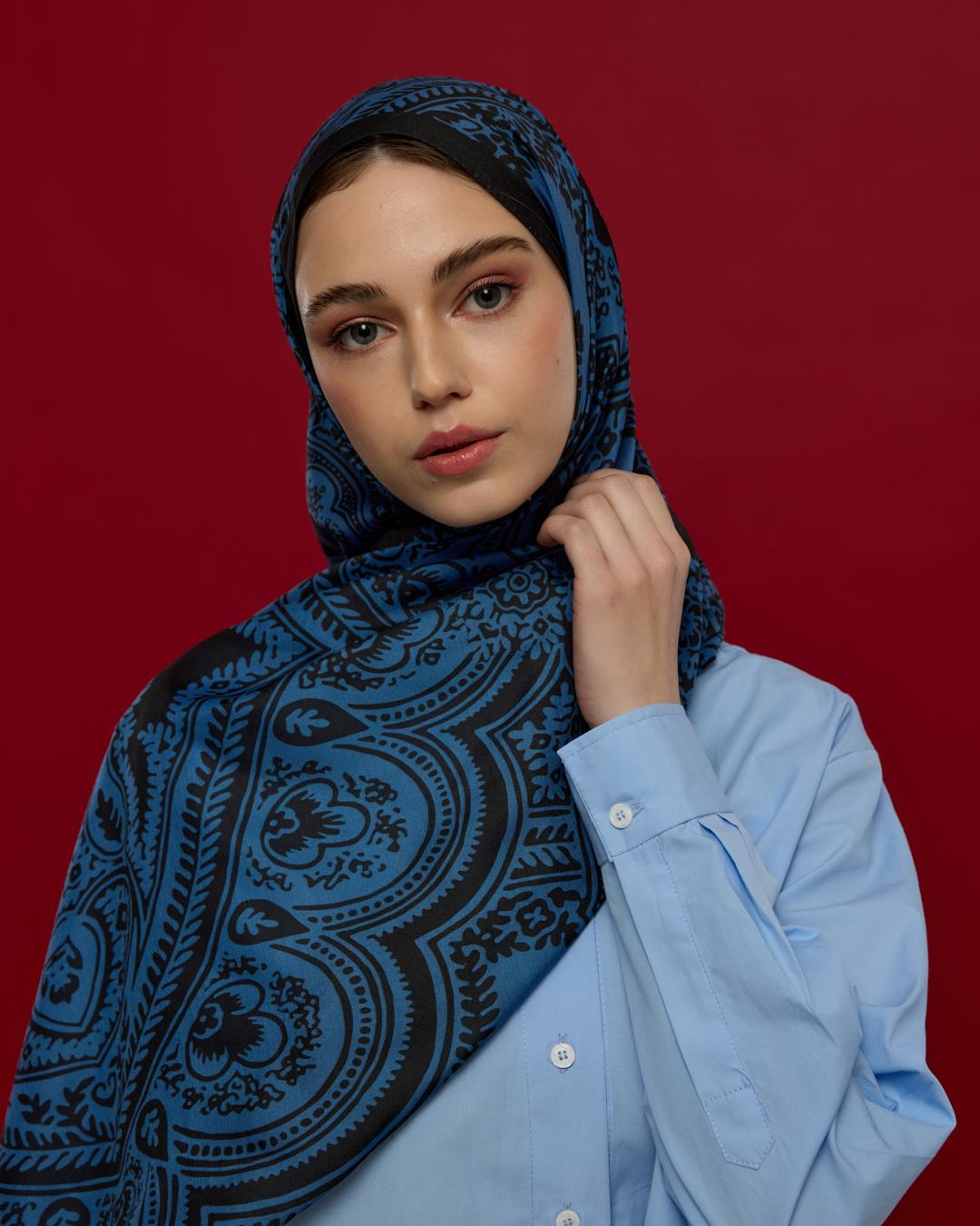 Gece & Mavi Sultani Desen Şal