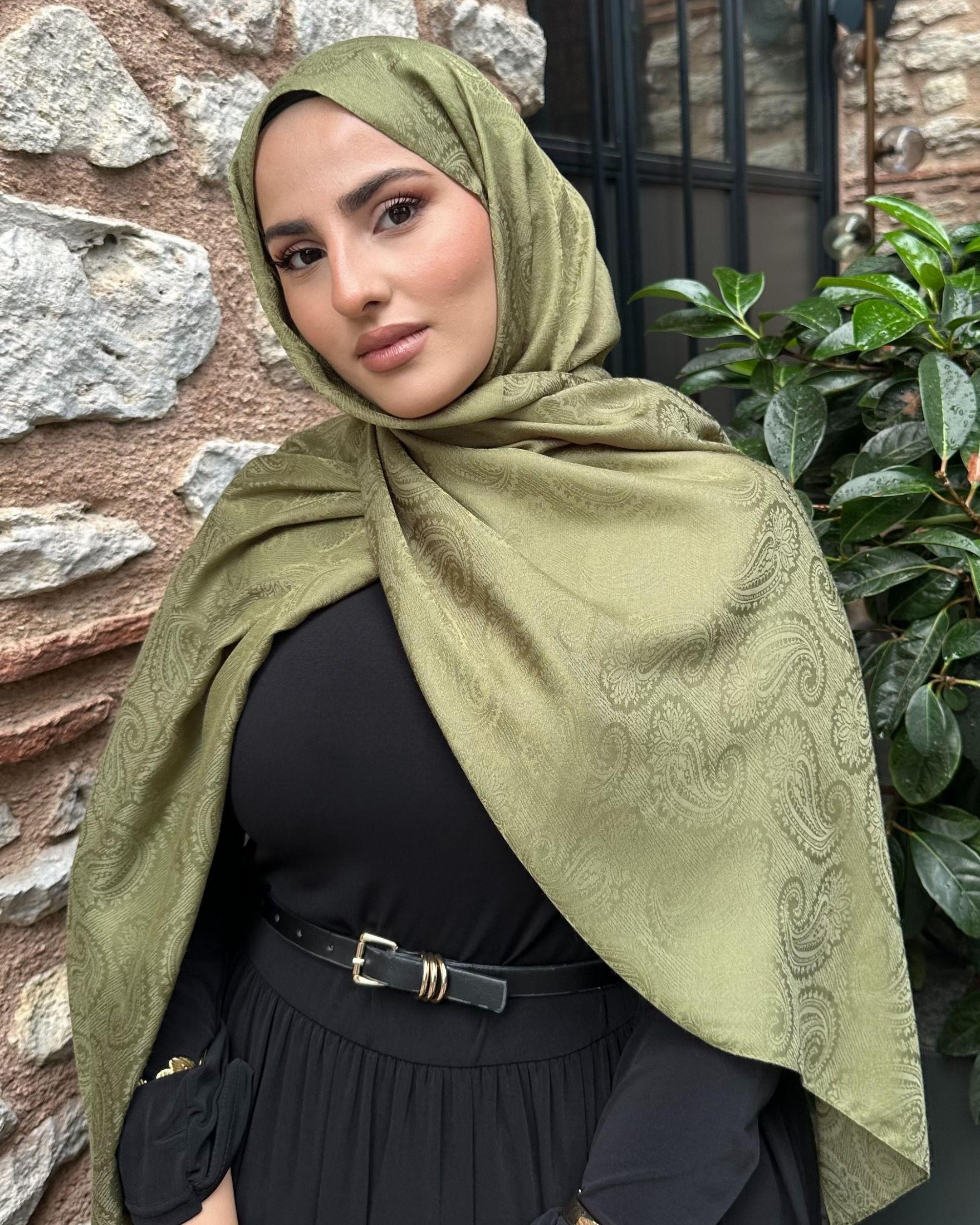 Haki Rumi Desen Jakar Şal