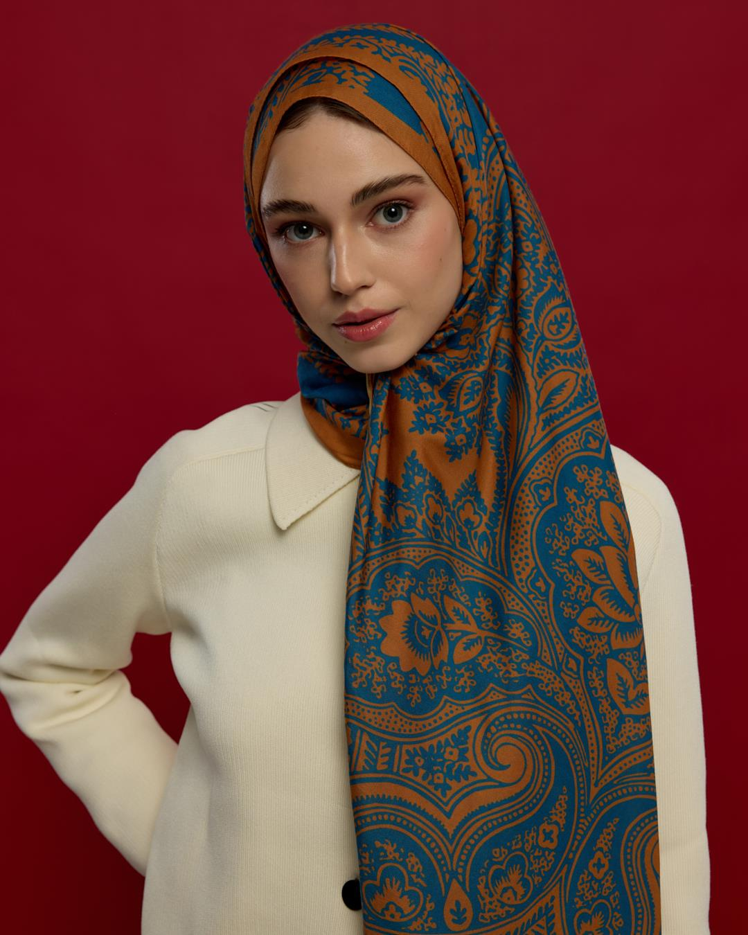 Hardal Zerafeti & Safir Sultani Desen Şal