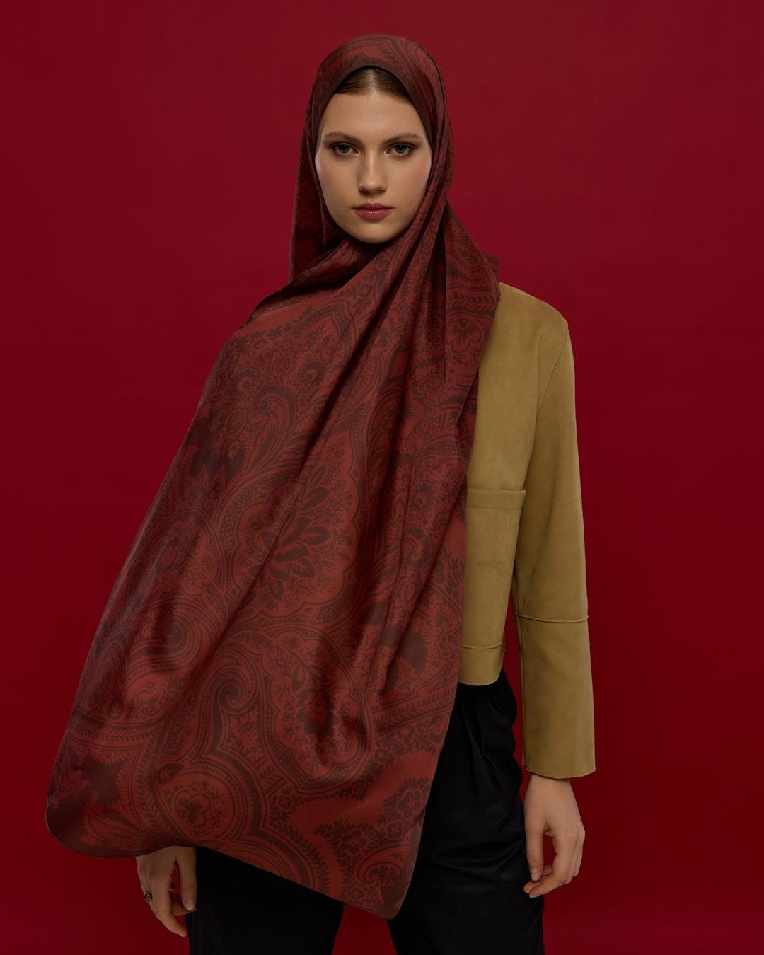 Kestane Kabuğu & Tuzlu Karamel Sultani Desen Şal