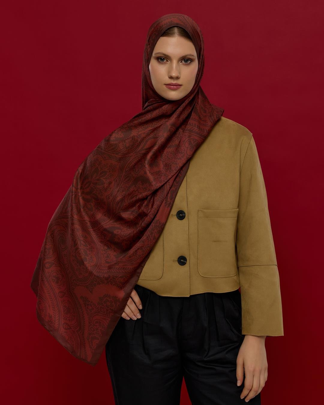 Kestane Kabuğu & Tuzlu Karamel Sultani Desen Şal