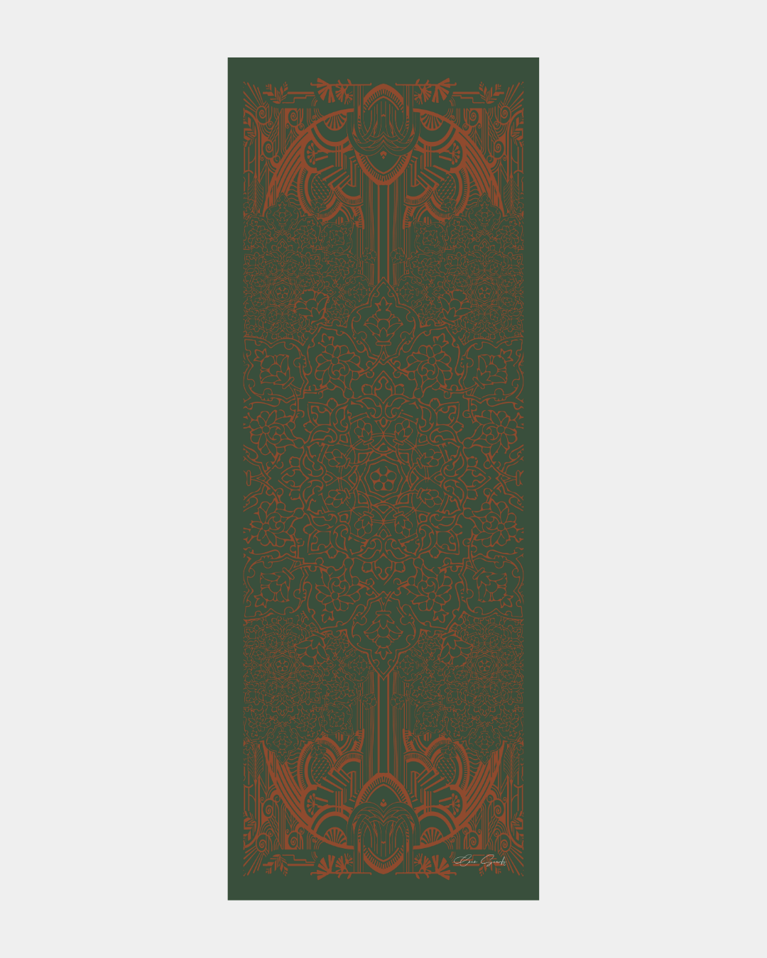 Koyu Yeşil & Kızıl Bakır Harem Rüyası Desen Şal