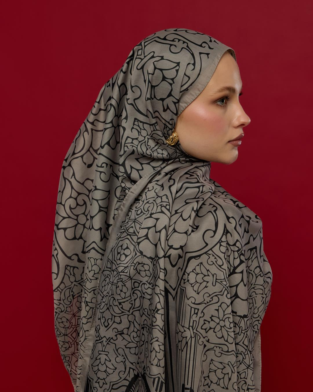 Krem & Gece Harem Rüyası Desen Şal