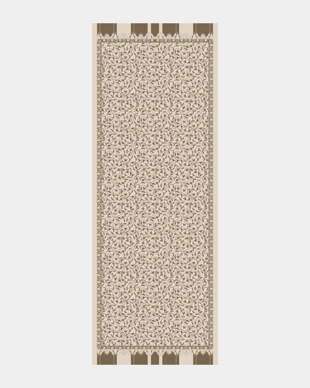 Krem & Toprak Lale Bahçesi Desen Şal