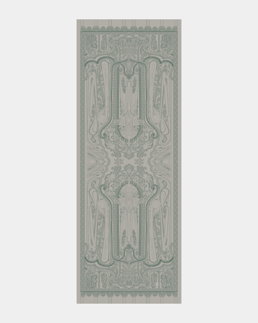 Krem & Zümrüt Hürrem Desen Işıltılı Şal