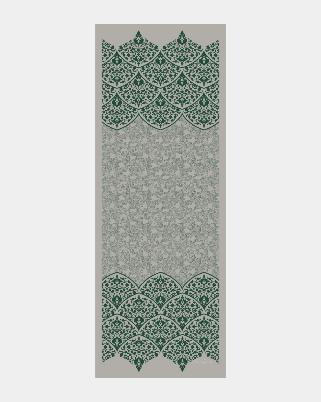 Krem & Zümrüt Saraylı Desen Şal