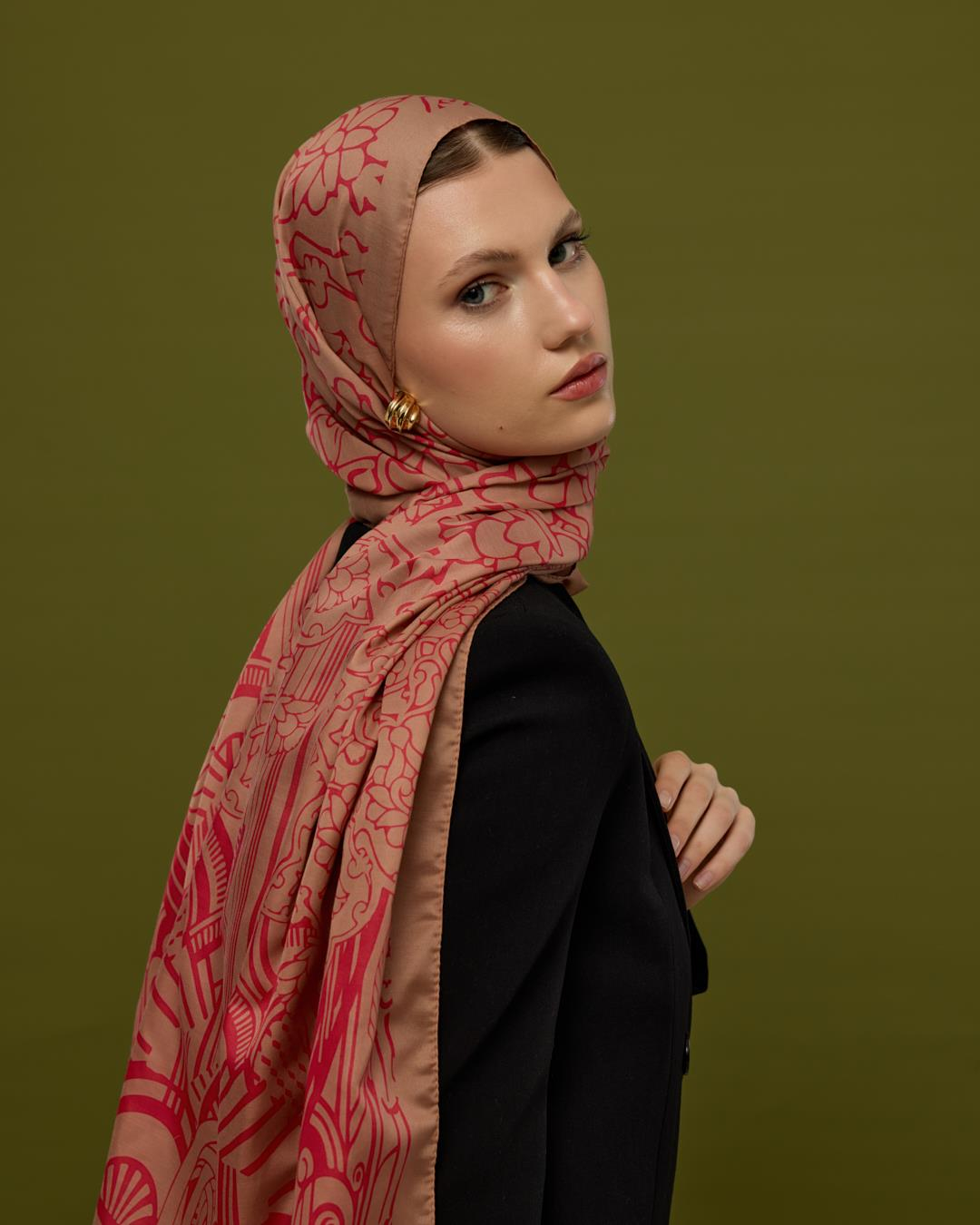 Kum Beji & Nar Çiçeği Harem Rüyası Desen Şal