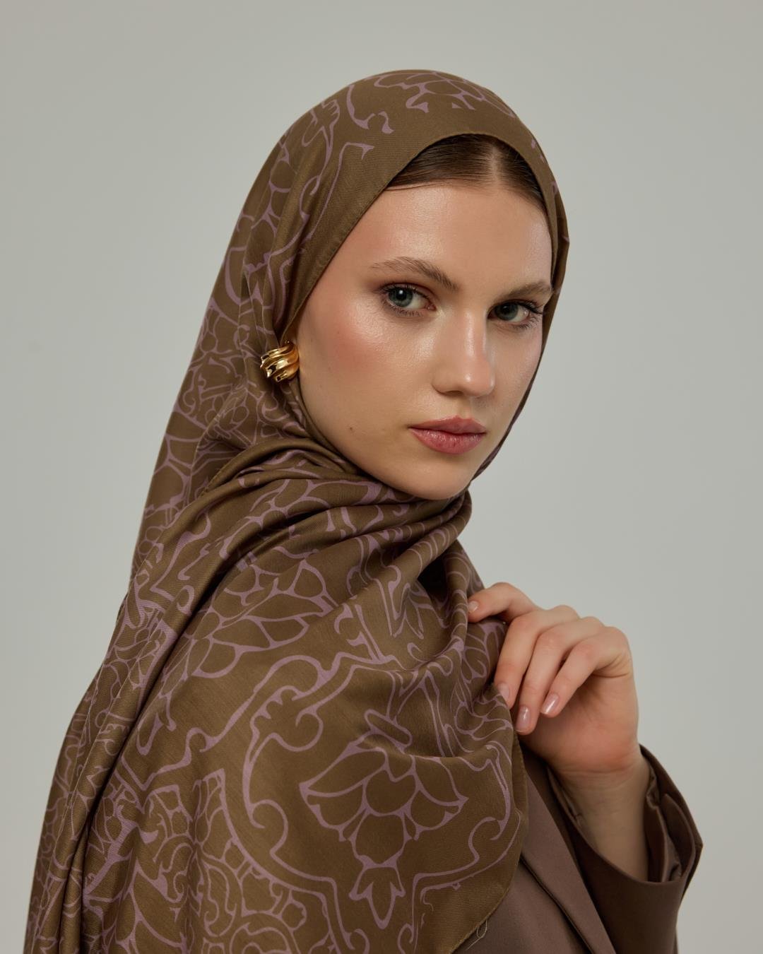 Kumral & Leylak Gölgüsü Harem Rüyası Desen Şal