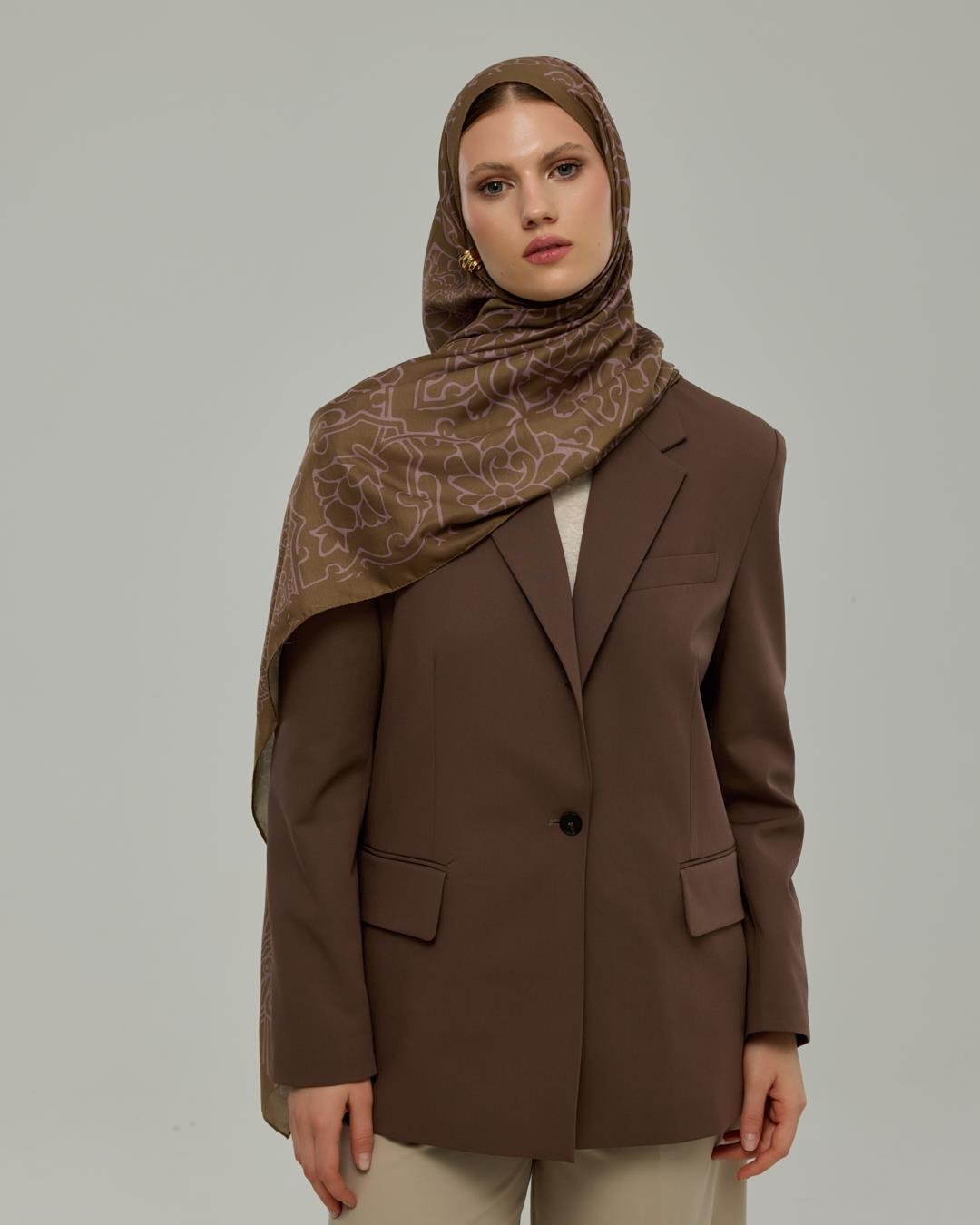 Kumral & Leylak Gölgüsü Harem Rüyası Desen Şal