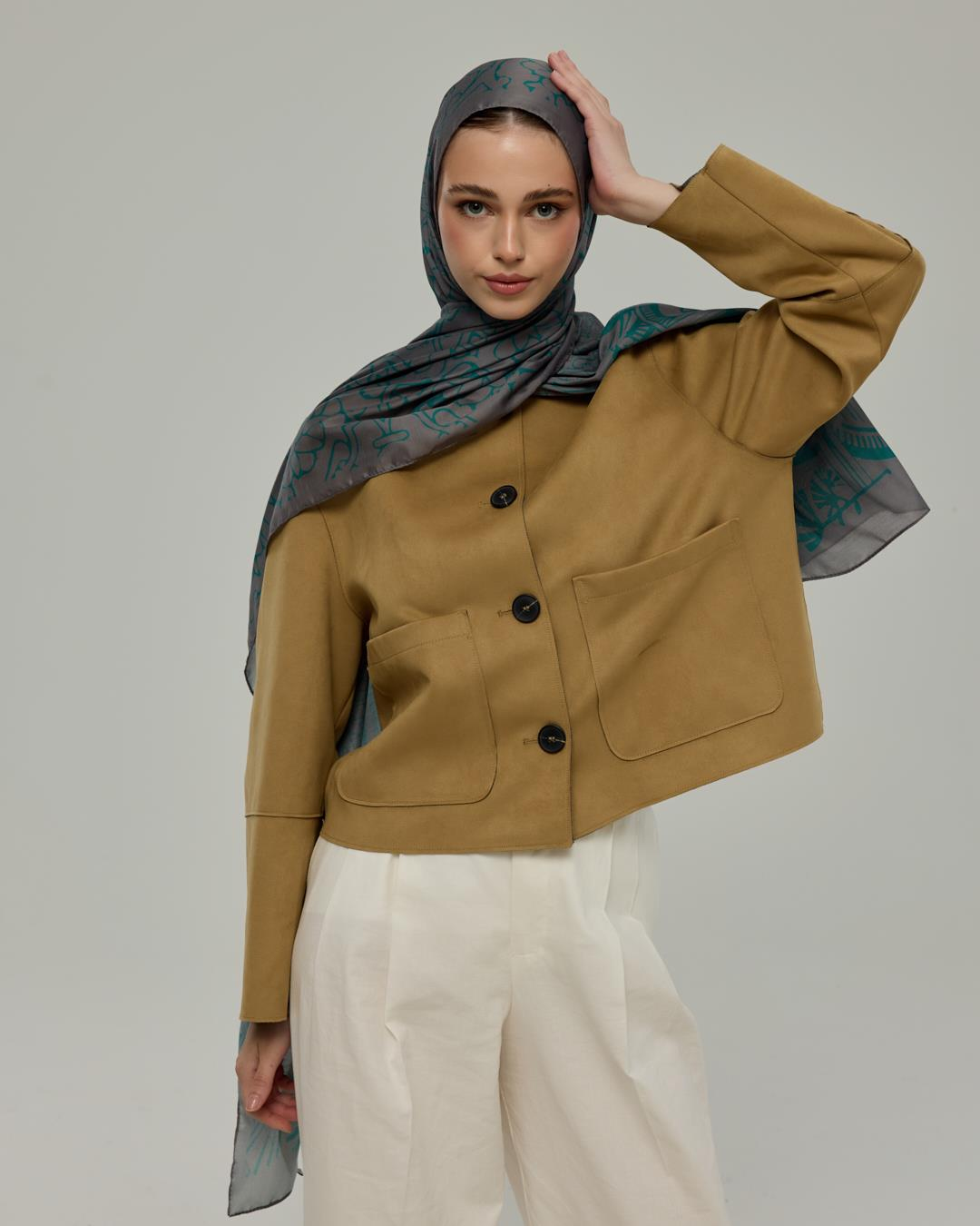 Lavanta Çizgisi & Zümrüt Harem Rüyası Desen Şal