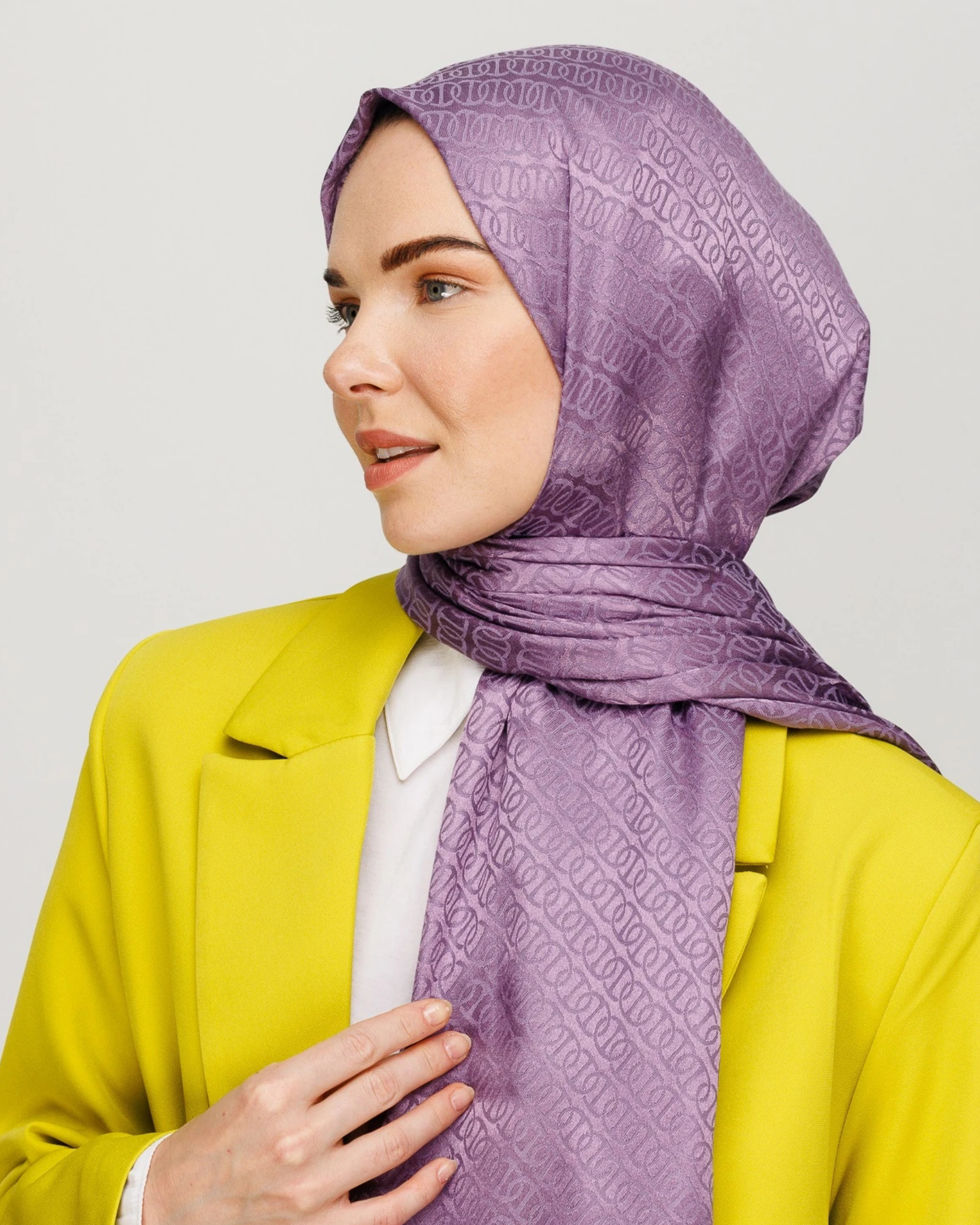 Lavanta Forever Desen Parlak Jakar Şal