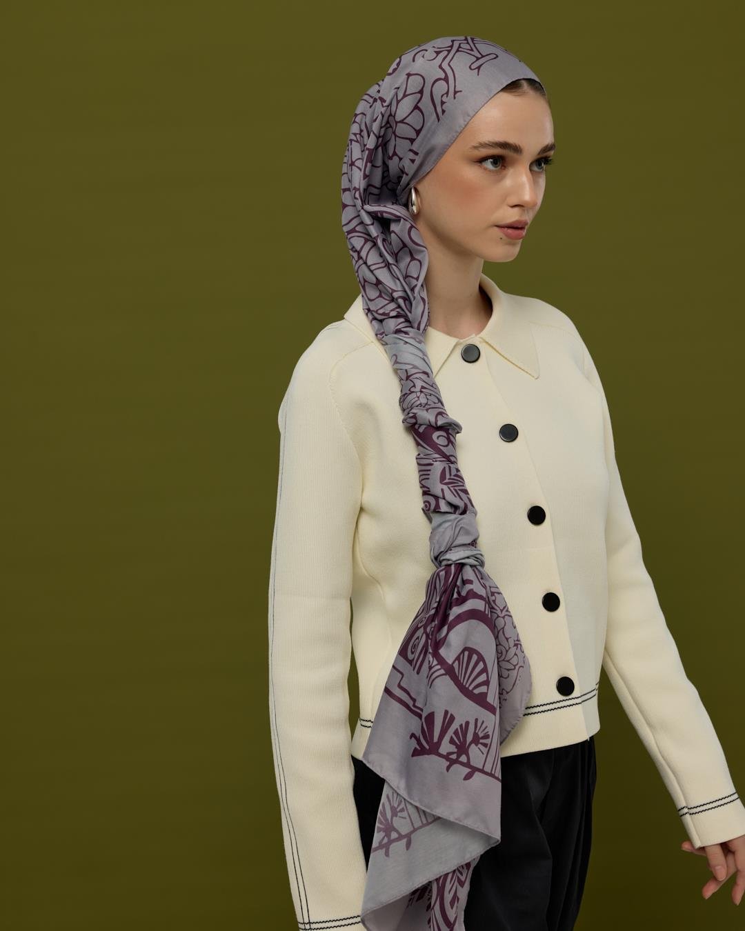 Leylak & Erguvani Harem Rüyası Desen Şal