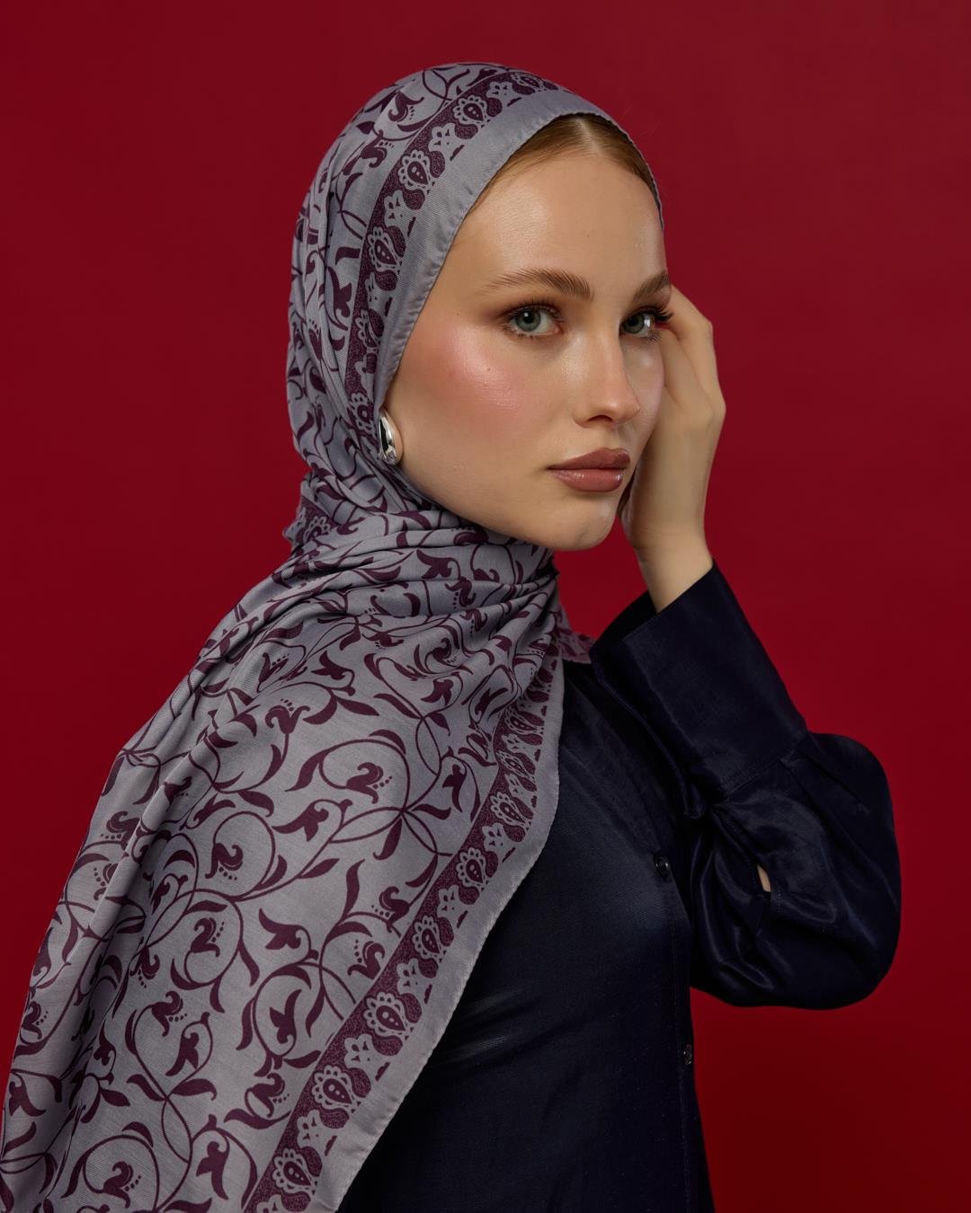 Leylak & Erguvani Lale Bahçesi Desen Şal