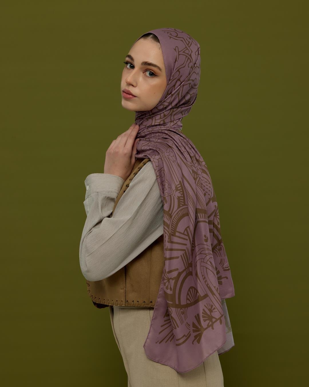 Leylak Gölgüsü & Kumral Harem Rüyası Desen Şal