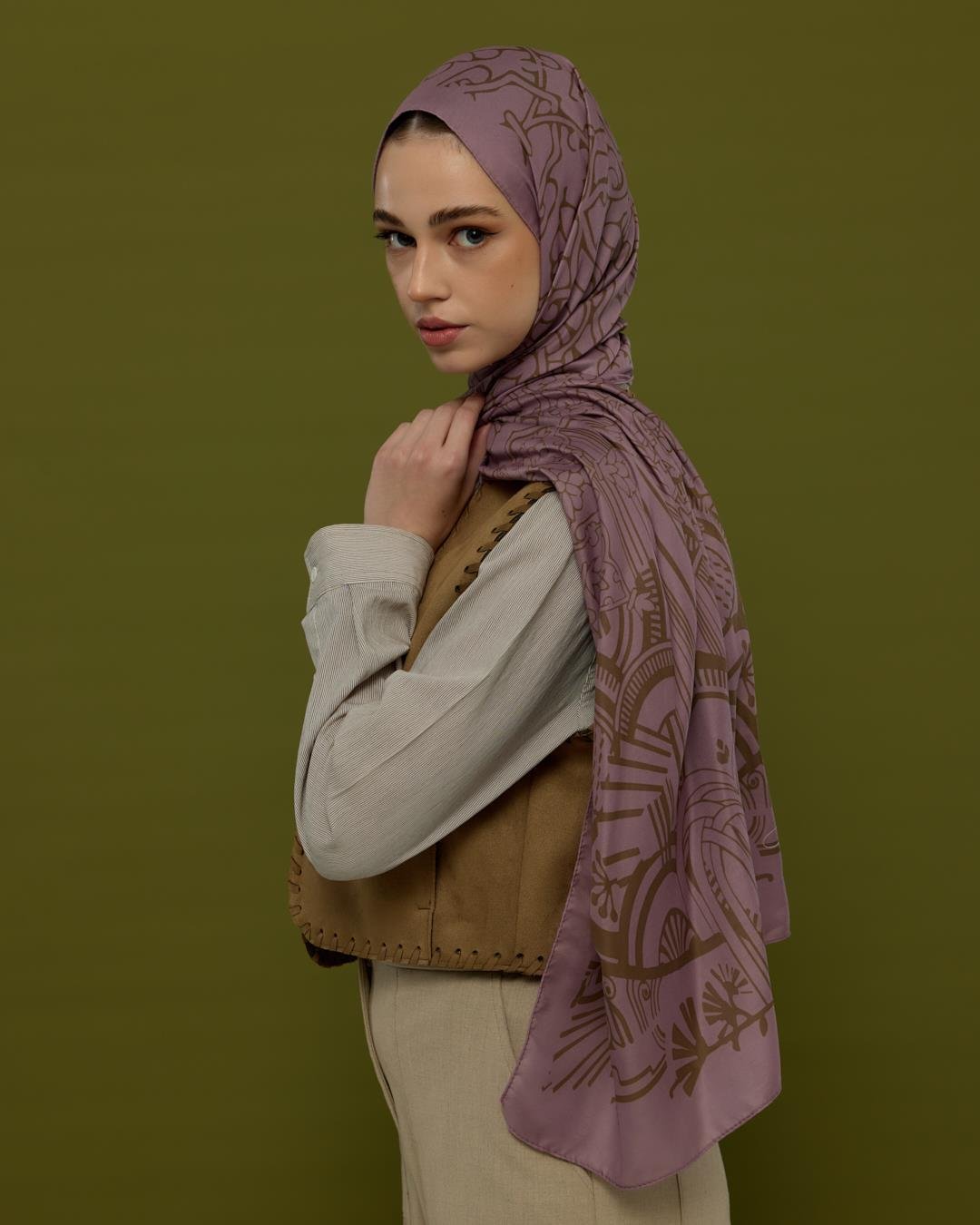 Leylak Gölgüsü & Kumral Harem Rüyası Desen Şal