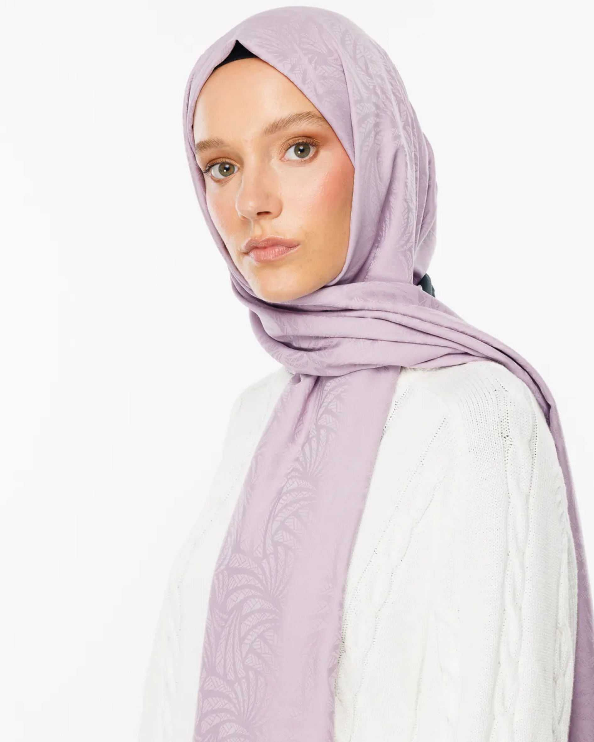 Lila Artemis Desen İpeksi Jakar Şal