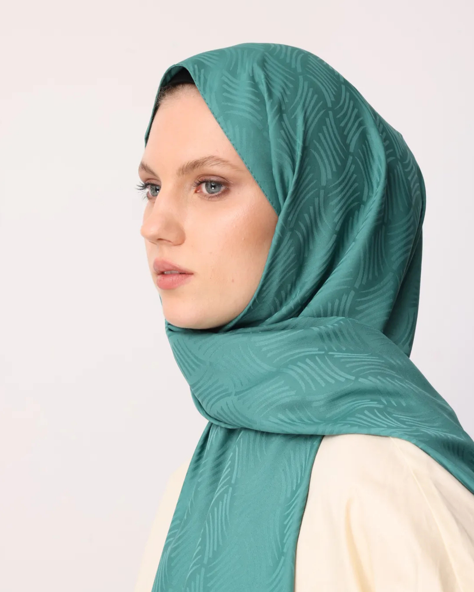 Mint Yeşili Aura Desen İpeksi Jakar Şal
