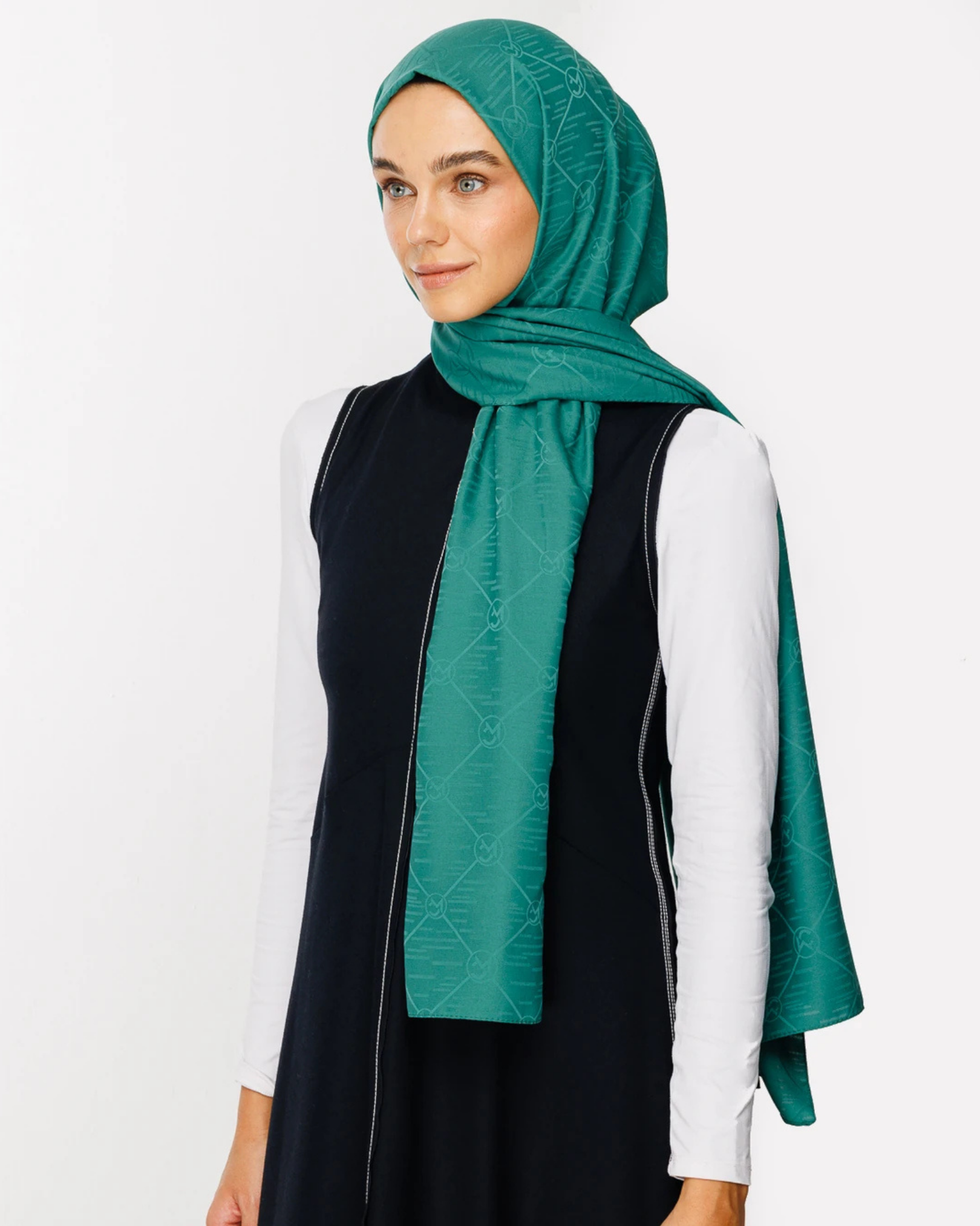 Mint Yeşili Moon Is Desen Jakar Şal