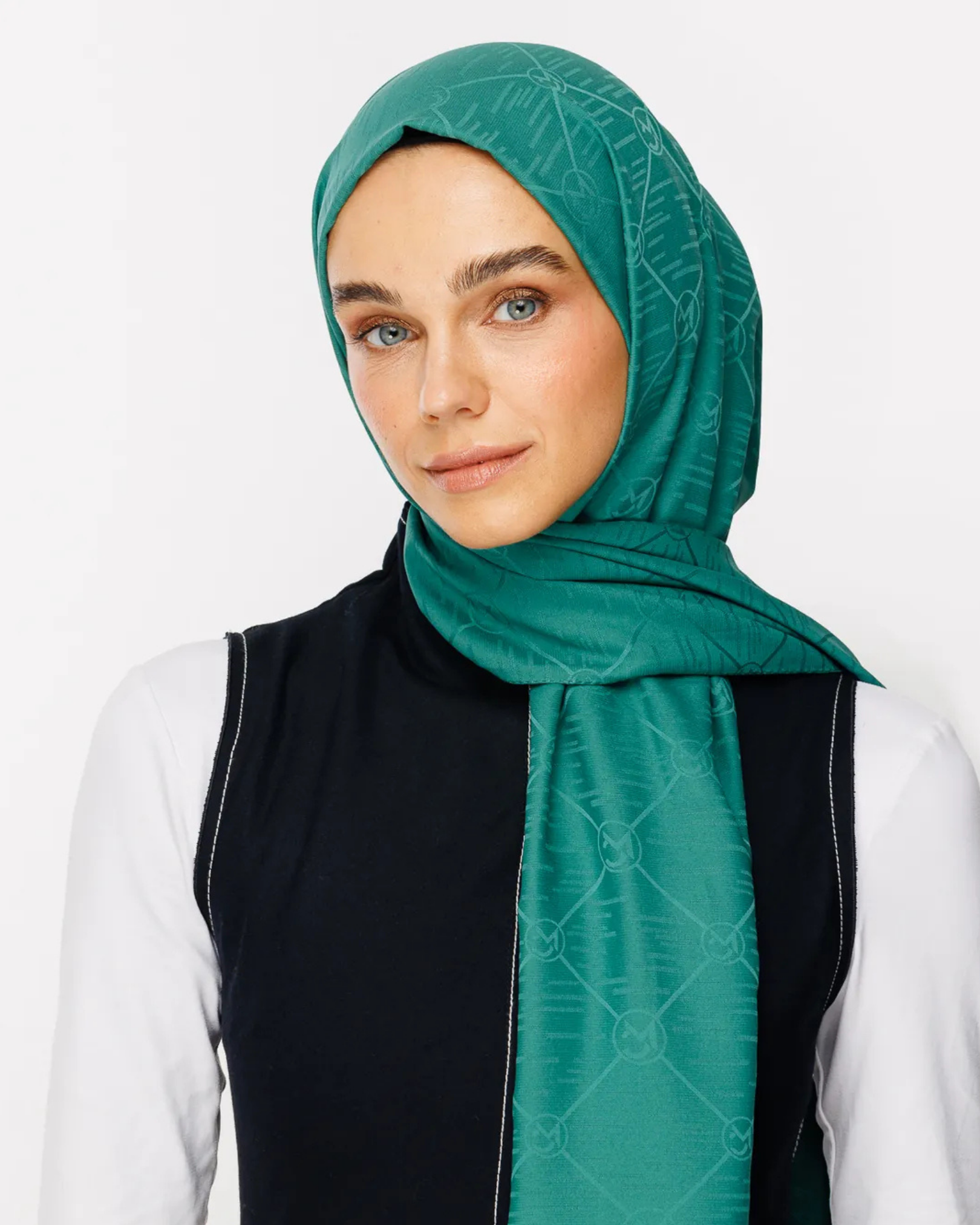 Mint Yeşili Moon Is Desen Jakar Şal