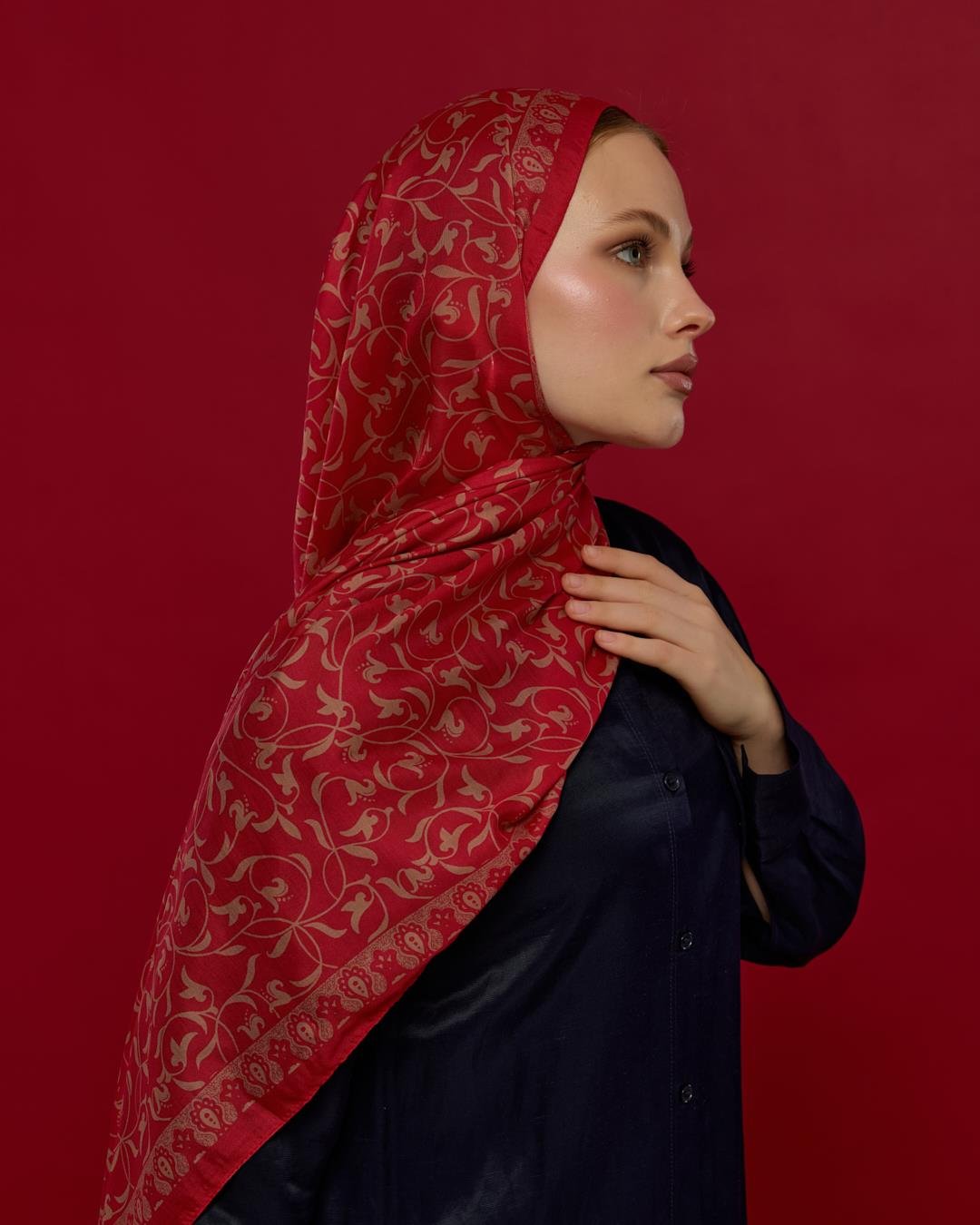 Nar Çiçeği & Kum Beji Lale Bahçesi Desen Şal