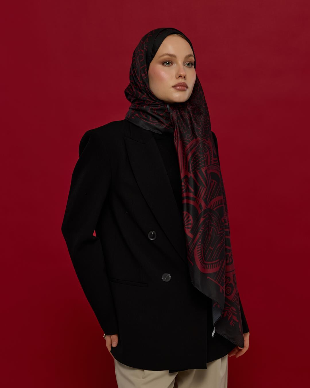 Nar & Lav Harem Rüyası Desen Şal