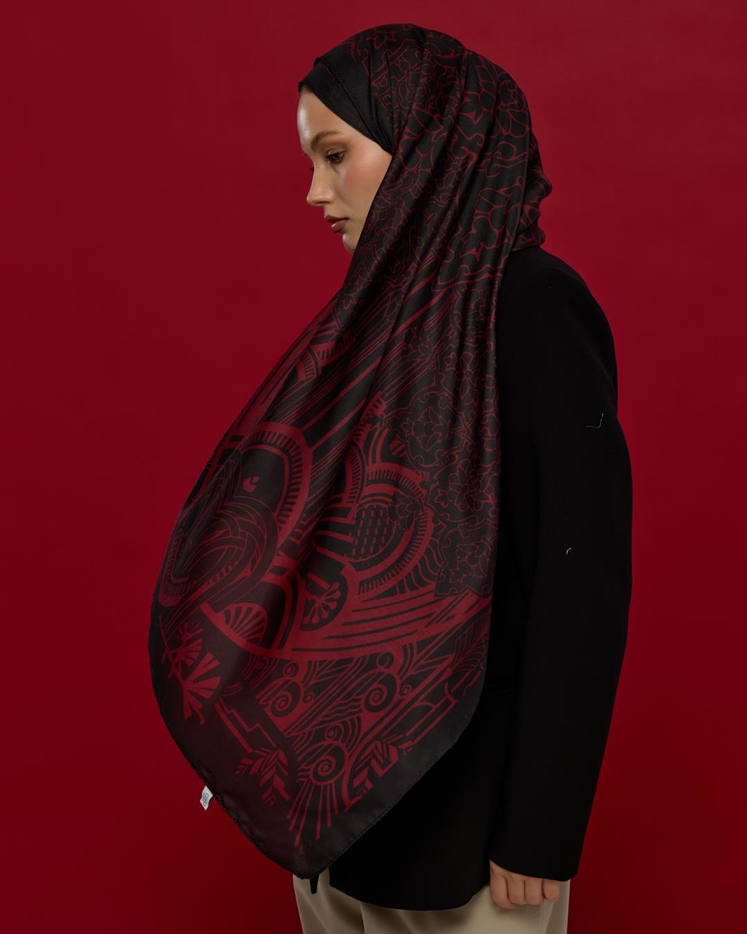 Nar & Lav Harem Rüyası Desen Şal