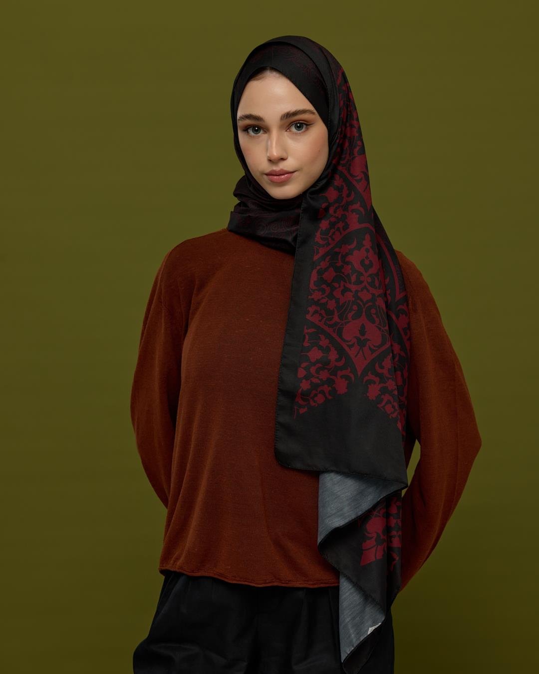 Nar & Lav Saraylı Desen Şal