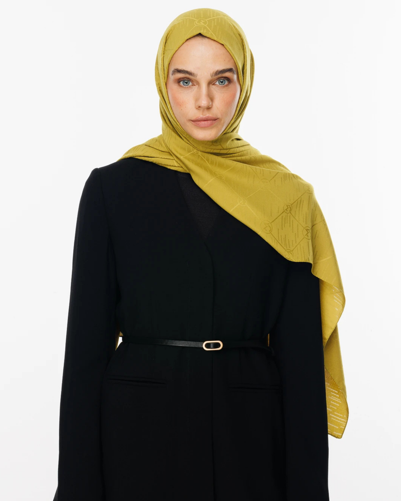 Oliv Yeşili Moon Is Desen Jakar Şal