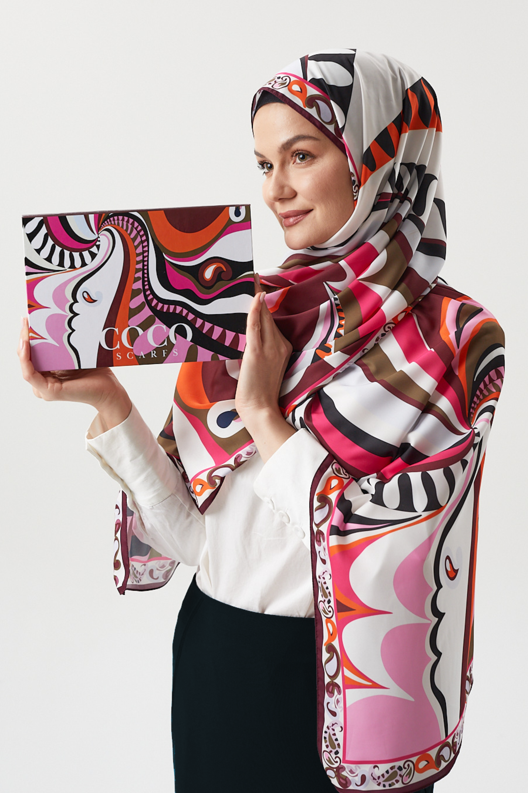 Pastel Pembe Dila Desen İpek Şal