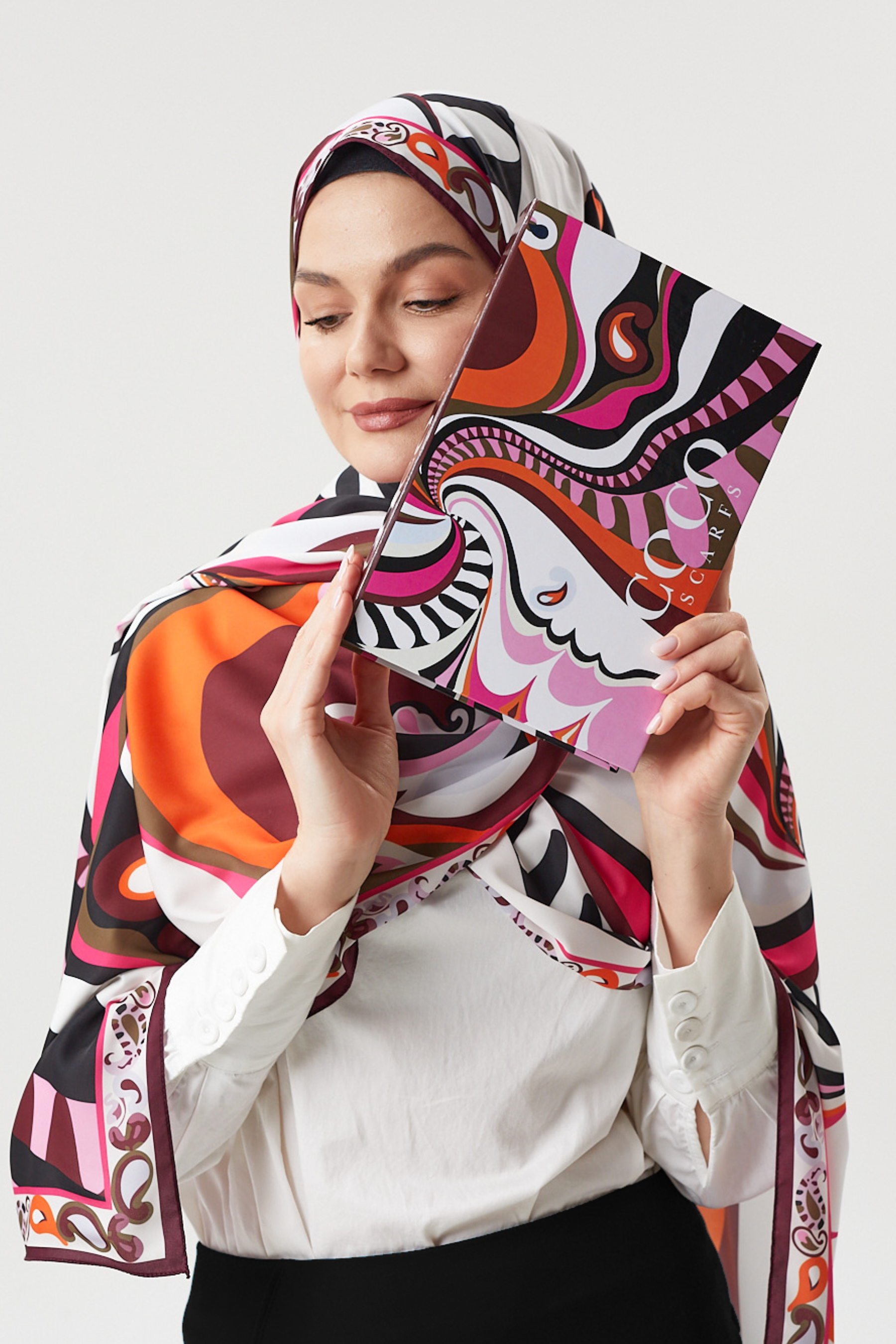 Pastel Pembe Dila Desen İpek Şal