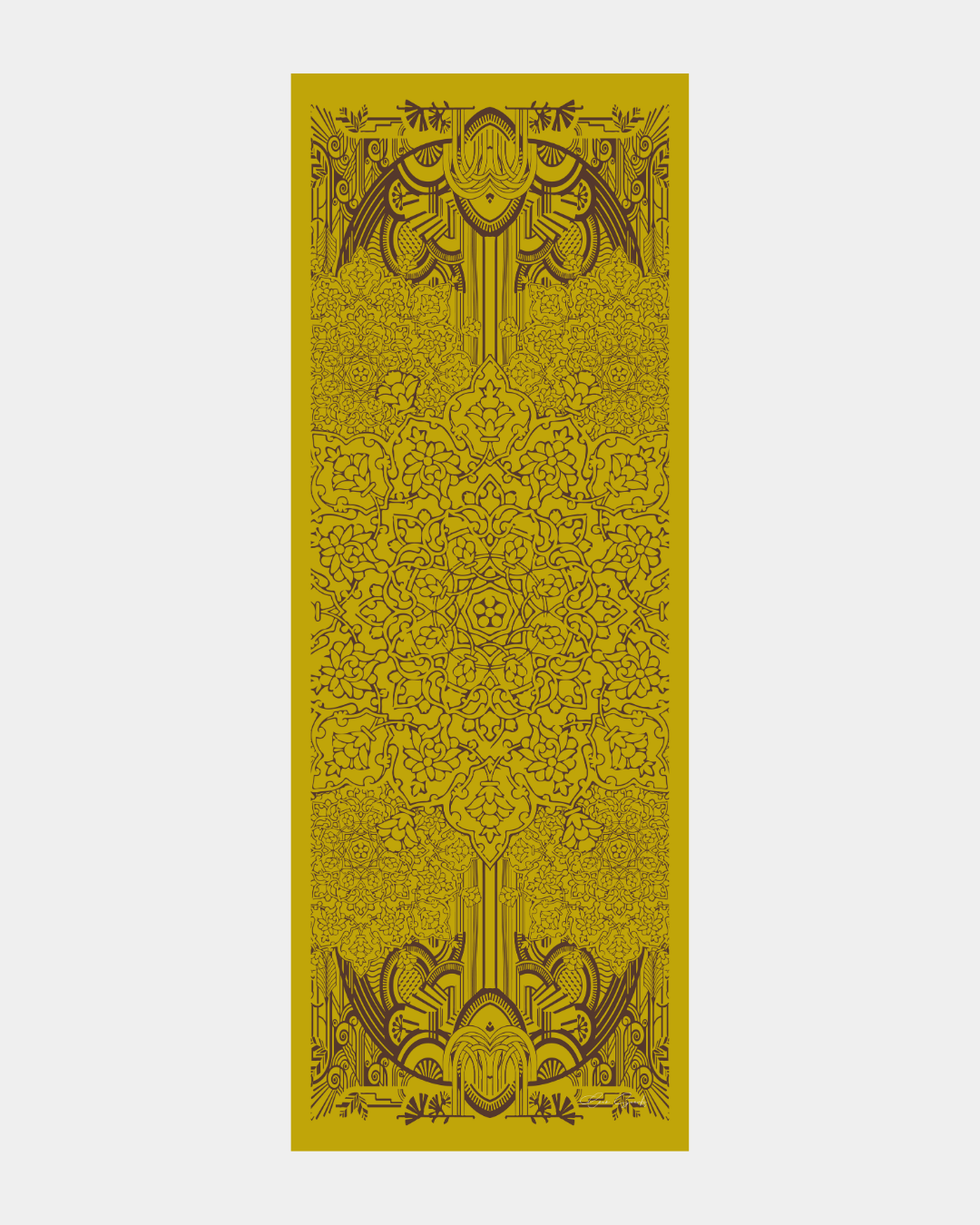 Saf Sarı & Buhur Kahvesi Harem Rüyası Desen Şal